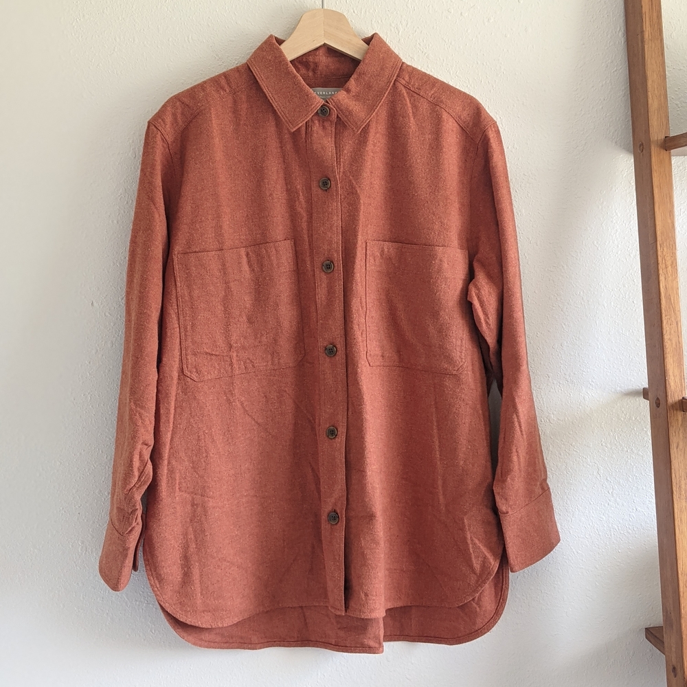 Everlane Women's The Organic Cotton Flannel Shirt - Persimmon Orange Sz 10